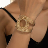 Geometric Circle Twist Open Bracelet for Women Party OL Holiday Jewelry
