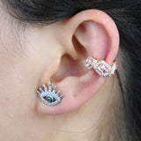 Geometric CZ Clip On Earring No Piercing Ear Cuff for Women