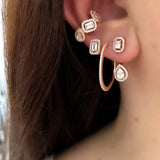 Geometric CZ Clip On Earring No Piercing Ear Cuff for Women