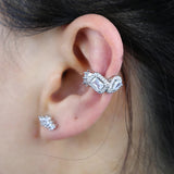 Geometric CZ Clip On Earring No Piercing Ear Cuff for Women