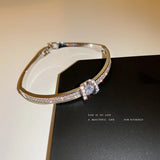 Geometric Inlaid Diamond Roman Bracelet Female Temptation Jewelry