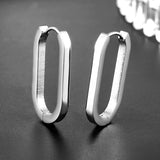 Geometric Oval Stainless Steel Earrings Exaggerated Boutique