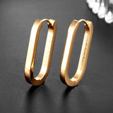 Geometric Oval Stainless Steel Earrings Exaggerated Boutique