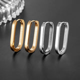 Geometric Oval Stainless Steel Earrings Exaggerated Boutique