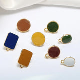 Geometric Rectangular Round Ellipse Oil Drip DIY Earrings Accessories