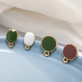 Geometric Rectangular Round Ellipse Oil Drip DIY Earrings Accessories