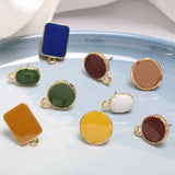Geometric Rectangular Round Ellipse Oil Drip DIY Earrings Accessories