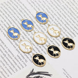 30pcs Geometric Kitten Pattern Oil Charms for DIY Jewelry