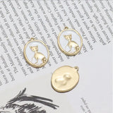 30pcs Geometric Kitten Pattern Oil Charms for DIY Jewelry