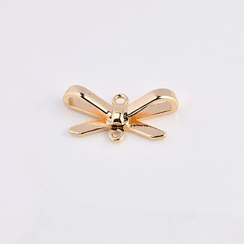Alloy Double Hanging Bow Knot Peach Heart Drop Earrings