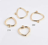 Alloy Double Hanging Bow Knot Peach Heart Drop Earrings