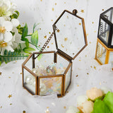 Clear Glass Jewelry Box Organizer Ring Necklace Earrings Storage