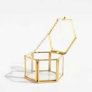 Clear Glass Jewelry Box Organizer for Rings Necklaces Bracelets Earrings