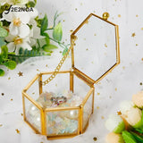 Geometrical Clear Glass Jewelry Box Jewelry Organize Holder