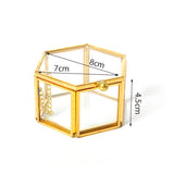 Geometrical Clear Glass Jewelry Box Jewelry Organize Holder