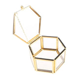 Glass Jewelry Box Holder Tabletop Succulent Plants Container Home Storage