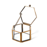 Clear Glass Jewelry Box with Chain Jewelry Organizer Holder