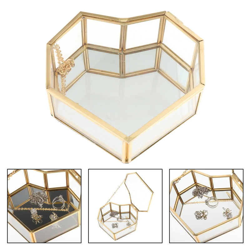 Nordic Style Glass Storage Box Tray Jewelry Cosmetics Organizer