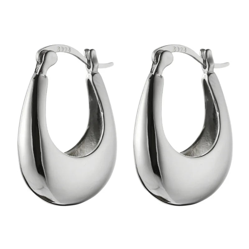 925 Silver U Shape Earrings Women Jewelry Charms