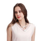 Geometry Alloy Pendant Statement Necklace Women Clavicle Collar