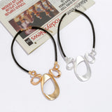 Geometry Alloy Pendant Statement Necklace Women Clavicle Collar