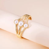 Geometry Pearl Charm Cuff Wide Bracelet for Women