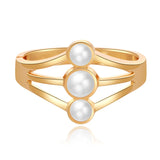 Geometry Pearl Charm Cuff Wide Bracelet for Women
