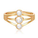 Geometry Pearl Charm Cuff Wide Bracelet for Women
