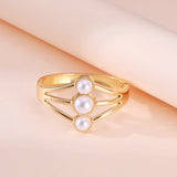 Geometry Pearl Charm Cuff Wide Bracelet for Women