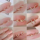 Silver Zircon Stud Earring For Women Small Jewelry