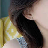 Silver Zircon Stud Earring For Women Small Jewelry