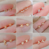 Silver Zircon Stud Earring For Women Small Jewelry