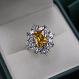 Green Fusion Stone Ring 5A CZ Bridal Wedding Jewelry