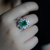 Green Fusion Stone Ring 5A CZ Bridal Wedding Jewelry