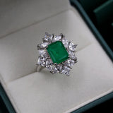 Green Fusion Stone Ring 5A CZ Bridal Wedding Jewelry