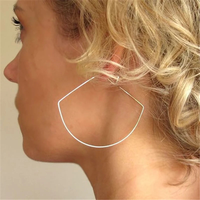 Geometry Hoop Earrings Jewelry Real Filled/Silver Vintage Boho For Women