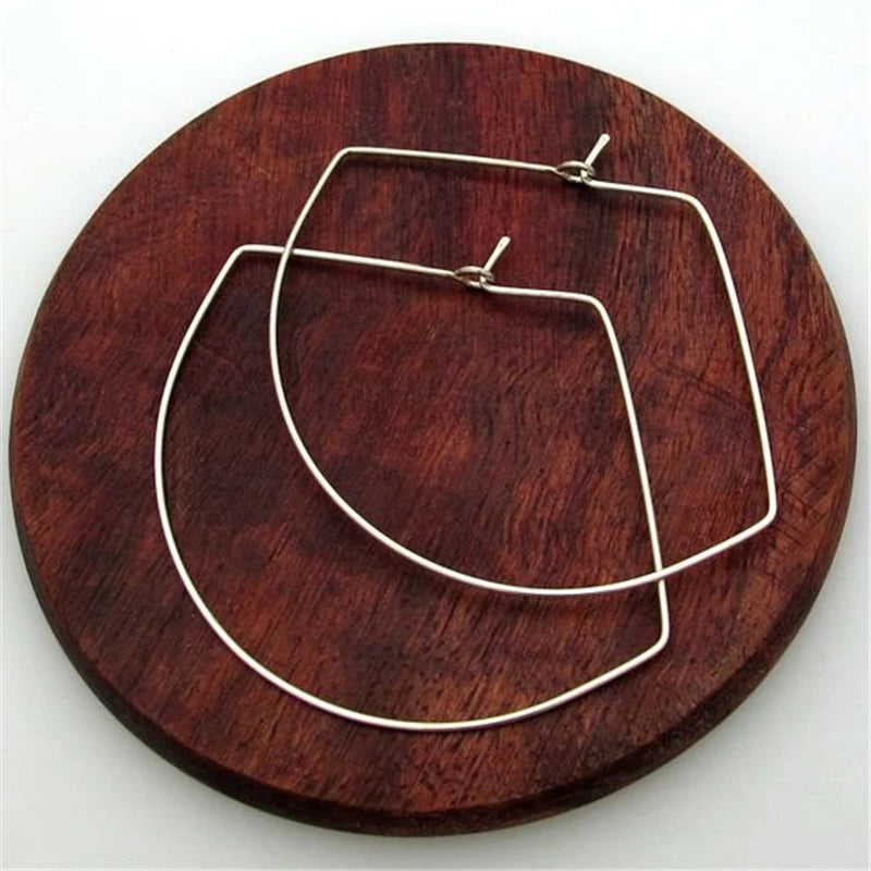 Geometry Hoop Earrings Jewelry Real Filled/Silver Vintage Boho For Women