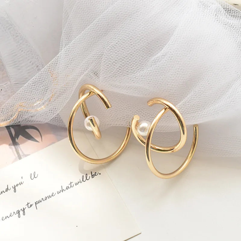 Metal Clip On Earrings No Piercing Round Earring Jewelry
