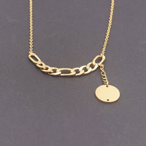 Geometry Round Charm Necklace Stainless Steel for Women