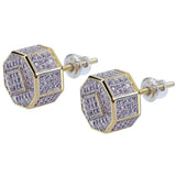 Geometry Zircon Stud Earrings Micro Pave Full Bling Gift