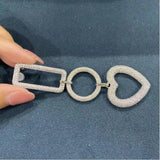 Love Heart Shape Long Earrings 925 Silver Needle Single Earrings