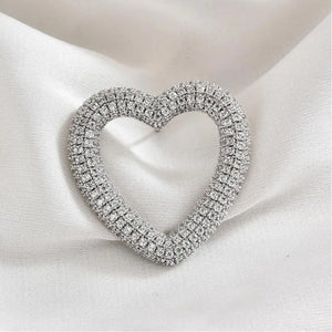Love Heart Shape Long Earrings 925 Silver Needle Single Earrings