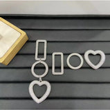 Love Heart Shape Long Earrings 925 Silver Needle Single Earrings