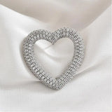 Love Heart Shape Long Earrings 925 Silver Needle Single Earrings