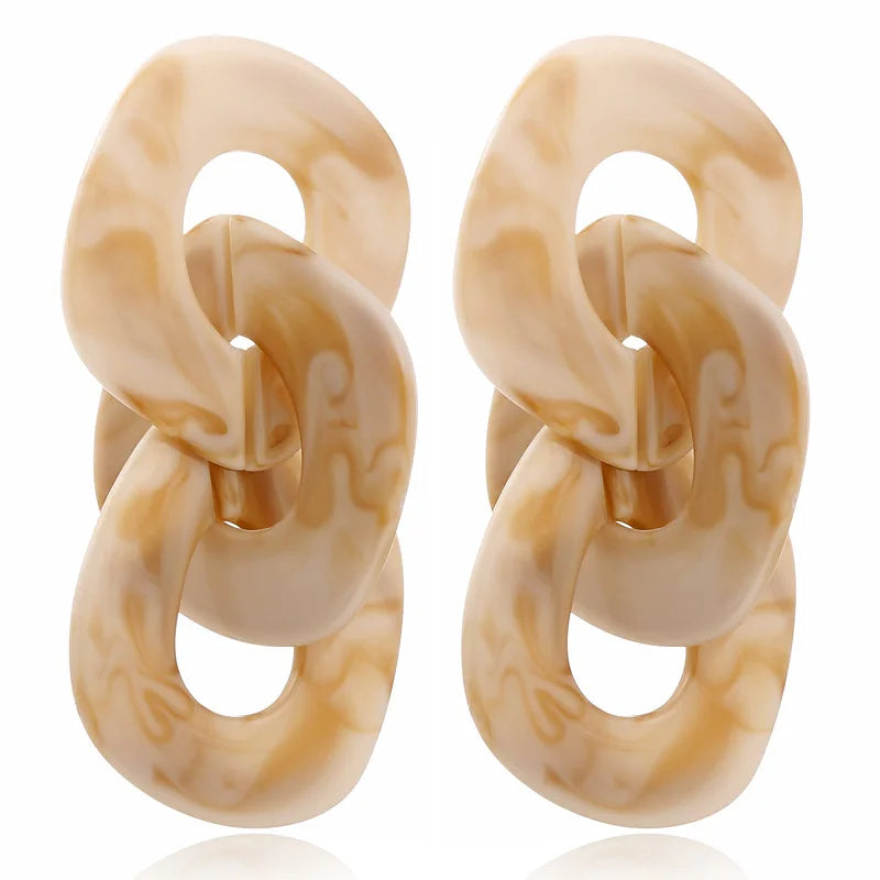 Gray Chain Drop Earrings Halloween Party Vintage Jewelry