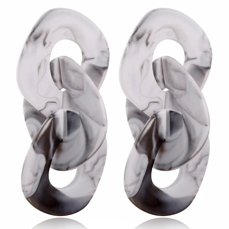 Gray Chain Drop Earrings Halloween Party Vintage Jewelry