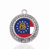Georgia Outline Circle Charm for DIY Jewelry Making