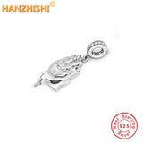 Gesture Pendant Charm 925 Silver Clear Zircon Beads DIY Jewelry Making