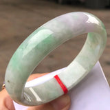 Certified Myanmar Emerald Light Purple and Green Bracelet 54-62mm