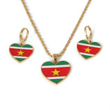 Ghana Flag Pendant Necklace Earrings Jewelry Ghanaian Maps Patriotic Gift